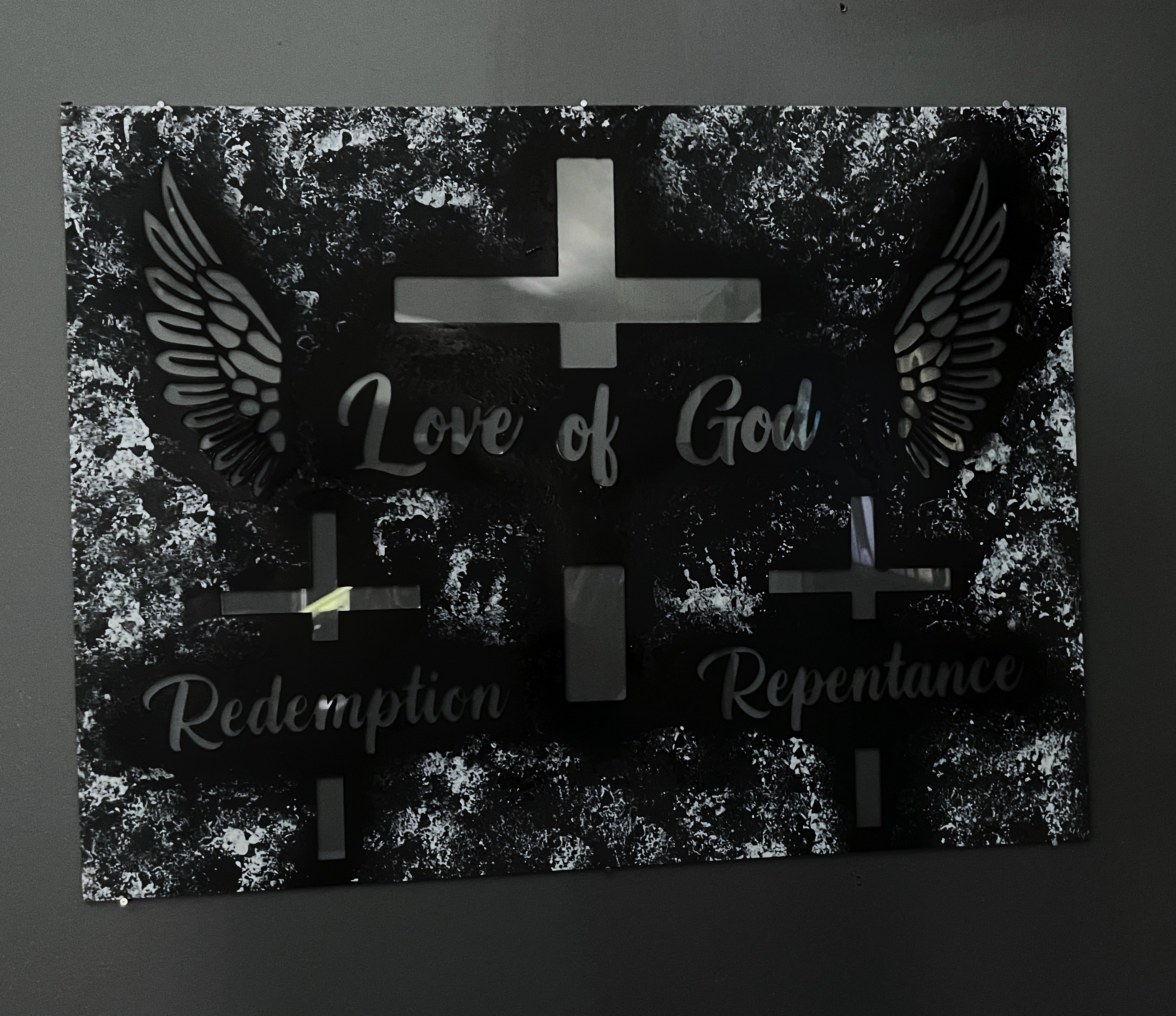 GLASS FRAME PAINTED 16x20”